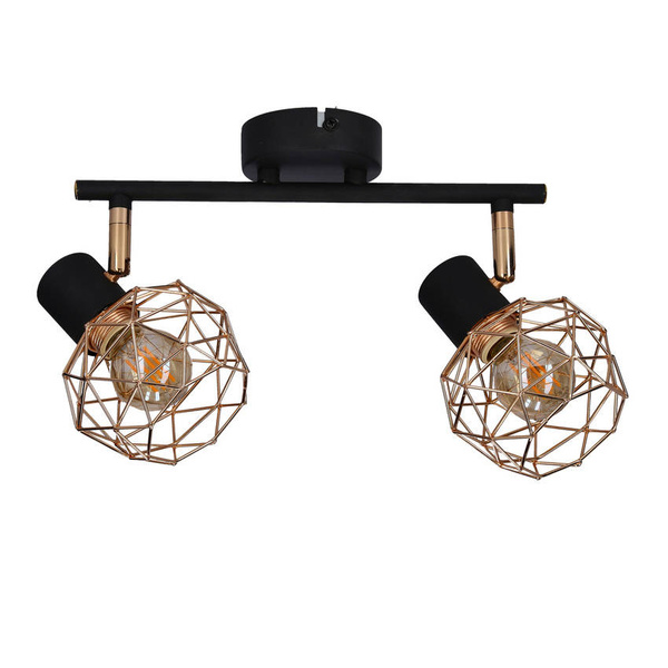 Lampa sufitowa listwa ścienna czarna złoty klosz Acrobat Candellux 92-66336 