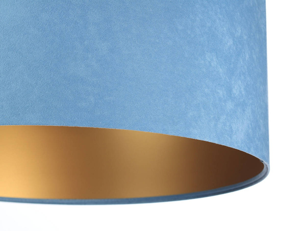 Lampa wisząca welurowa niebiesko złota Angarika 60 cm