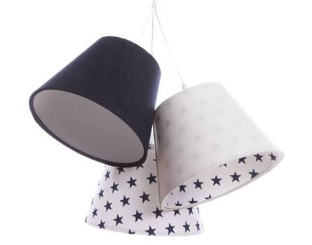 Lampa do pokoju dziecięcego w gwiazdki biało- czarne stożki
