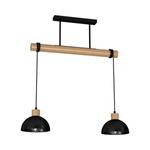 Lampa wisząca ERIK, MLP7225, czarny/drewno, 2x60W E27