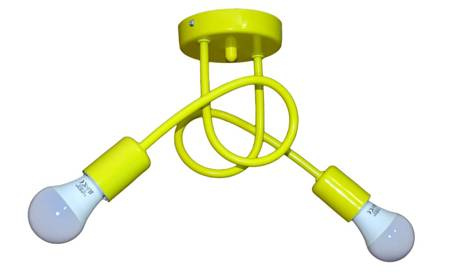 Lampa sufitowa do pokoju dziecka nowoczesna żółta Mondo 2xE27 Led