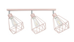 Lampa sufitowa dla dziewczynki pastelowy róż nowoczesny druciak w stylu loft Carmen 3xE27