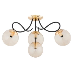 Lampa sufitowa ALFA OXA ZŁOTA & CZARNA 4xE14 58cm | 63214