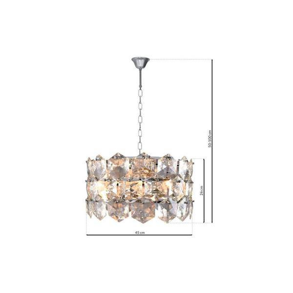 Lampa wisząca żyrandol glamour AUSTIN CHROME ML5989