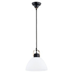 Lampa wisząca zwis SARBIN czarny/biały śr. 25cm