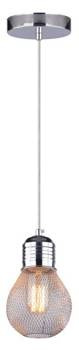 Lampa wisząca sufitowa chromowa druciany klosz E27 Gliva Candellux 31-58652