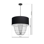 Nowoczesna lampa wisząca ALMERIA BLACK/CHROME 1xE27 MLP6432