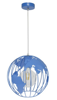 Lampa sufitowa do pokoju dziecka niebieska nowoczesna Globus 1XE27 Led
