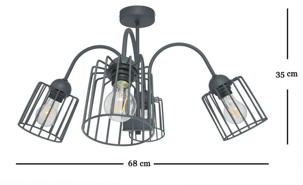 SUFITOWA LAMPA ARCANA 4 GRAFIT TUBA