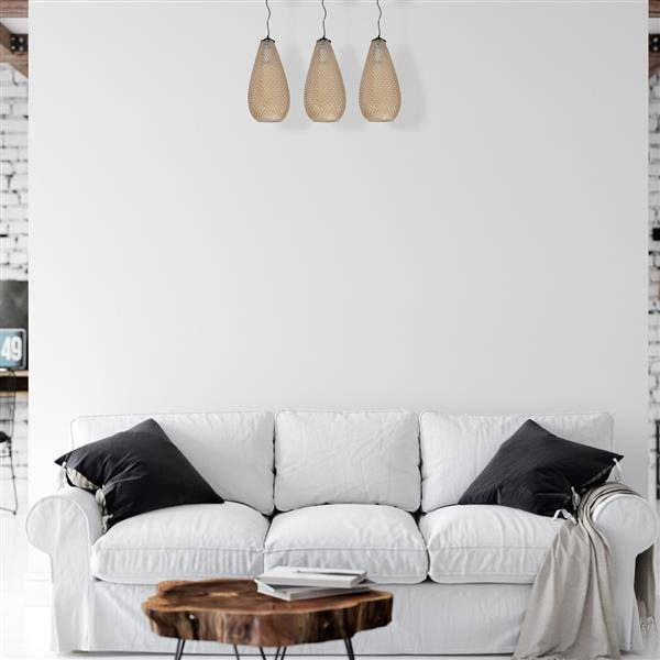 Lampa wisząca listwa kropla PETRA bursztynowy ML5483