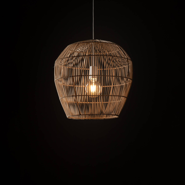 Lampa wisząca HAITI S śr. 43cm E27 | naturalne drewno/biały