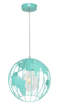 Lampa sufitowa do pokoju dziecięcego turkusowa nowoczesna Globus 1XE27