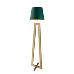 Lampa stojąca z drewna KOS GOLD