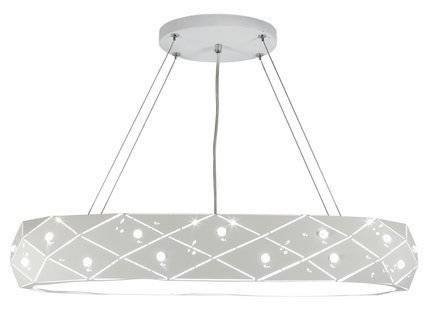 Lampa wisząca biała okrągła z kryształkami 5x40W Glance Candellux 31-59178