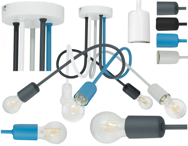 Lampa sufitowa do pokoju dziecka kolorowa w stylu loft Mondo 1001/5MX5