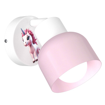 Lampa ścienna do pokoju dziewczynki Jednorożec E27