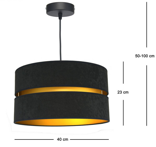 LAMPA SUFITOWA ZWIS ROYALO ABAŻUR CZARNY