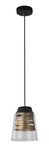 Lampa wisząca czarno-złota szklany klosz 60W E27 Fresno Candellux 31-78384