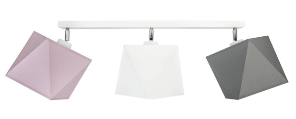 Lampa sufitowa do pokoju dziewczynki różowe abażury 3-punktowa Diament Led 