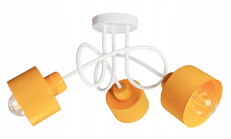 Lampa sufitowa do pokoju dziecka biało-żółta Edison Loft 3