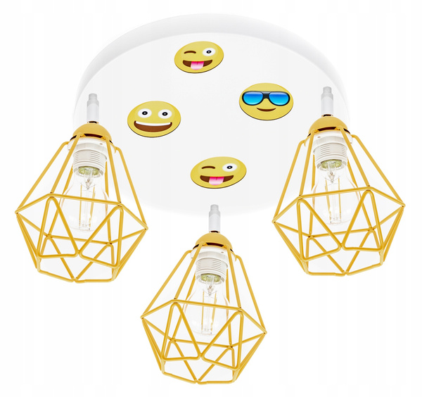  Lampa sufitowa do pokoju chłopca i dziewczynki Smile 3xE27