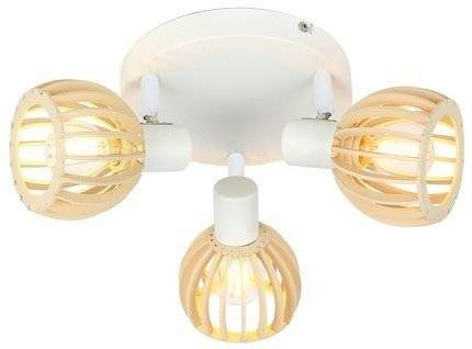 Lampa sufitowa Atarri Candellux 98-68118 plafon  biały drewno 3xE14