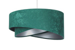 Lampa wisząca asymetryczna welurowa Rubin zielono srebrna