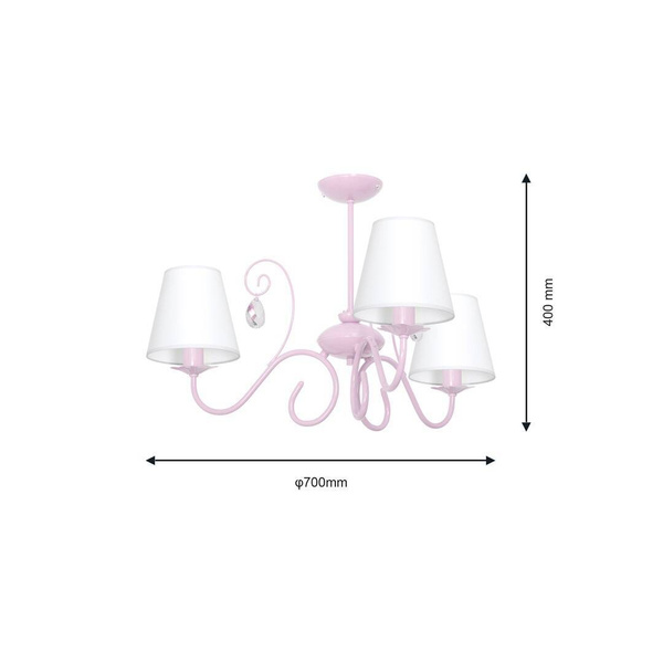 Lampa sufitowa do pokoju dziewczynki różowa SARA PINK 3xE14 MLP1051