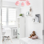 Lampa sufitowa do pokoju dziewczynki różowa w gwiazdki 3xE27