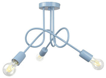 Lampa sufitowa dla chłopca i dziewczynki niebieska Mondo 3 loft