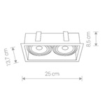 Lampa wpuszczana dwupunktowa MOD BLACK
