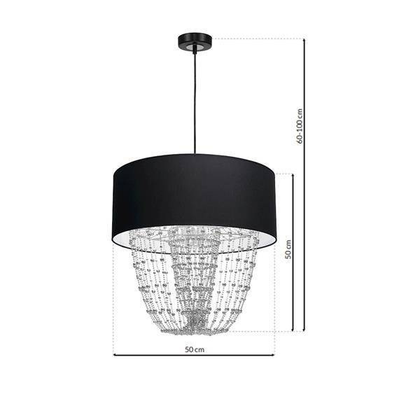 Nowoczesna lampa wisząca ALMERIA BLACK/CHROME 1xE27 MLP6432