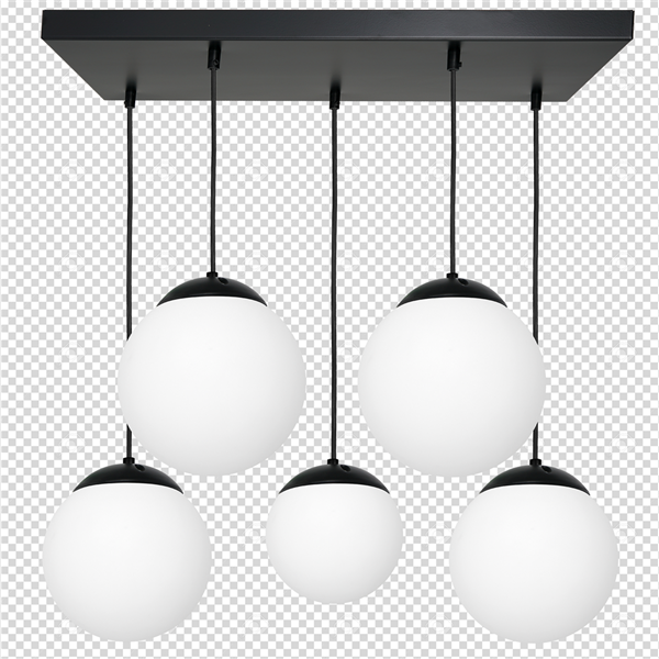 Nowoczesna lampa wisząca prostokąt LIMA BLACK 5xE14 MLP6525