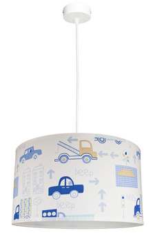 Lampa sufitowa dla chłopca w Autka niebieskie 1xE27 LED