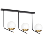 Lampa sufitowa nowoczesna kula CARINA III czarny/biały szer. 65cm
