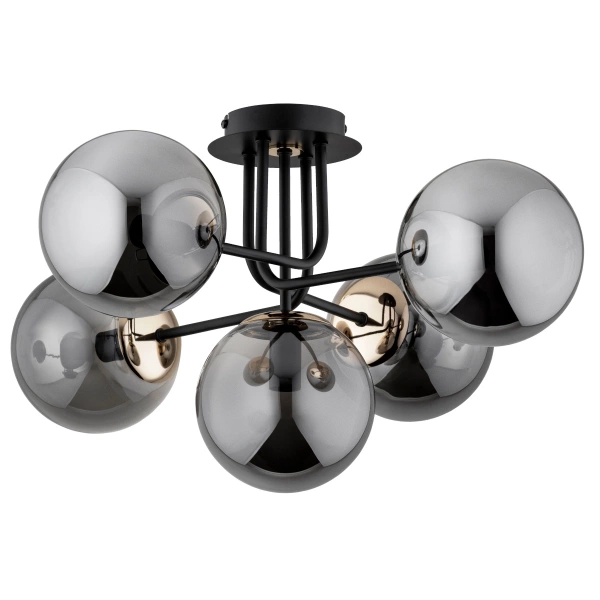 Lampa sufitowa ALFA BOSS CZARNA 5xE14 65cm | 63181