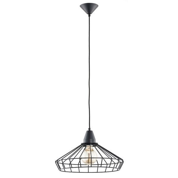 Druciana lampa kratka WART BLACK czarna śr. 40cm