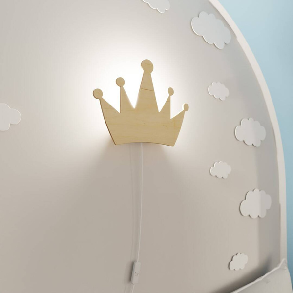 Lampka ścienna do pokoju dziecięcego drewniana 1 QUEEN 1345/K1