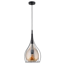 Lampa wisząca ALFA LOTUS DUO CZARNA 1xE27 25cm | 61282