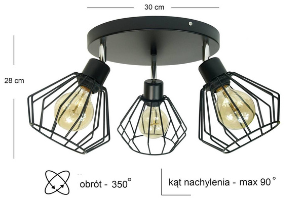 LAMPA ARTEMIDA PLAFON OKRĄGŁY DIAMENT SZARY MODERNO