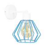 Lampa ścienna kinkiet do pokoju dziewczynki biało-różowy druciak loft 1xE27