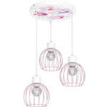 Lampa sufitowa do pokoju dziewczynki Motylki Koszyk 3xE27