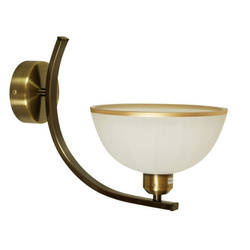 Kinkiet ciemna patyna biały klosz z paskiem 60W Mandarin Candellux 21-47557