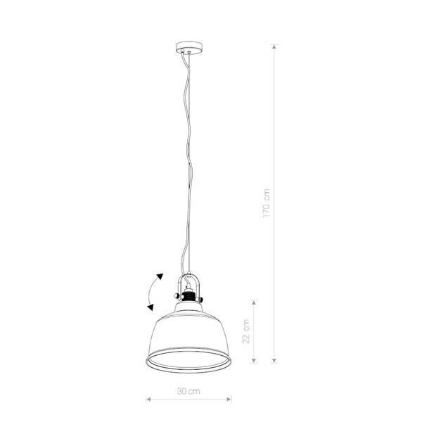 Lampa vintage AMALFI SMOKED I śr 30cm