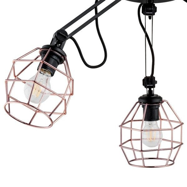 Lampa druciak DARTH BLACK miedź III 65cm