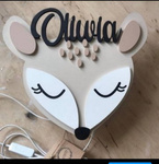 Personalizacja do lampki drewnianej napis - imię dziecka 