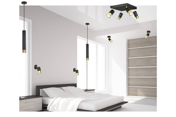Lampa wisząca spot czarno-złoty 1 xGU10