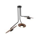 Lampa sufitowa regulowana DISK III sklejka GX53 | czarny brązowy