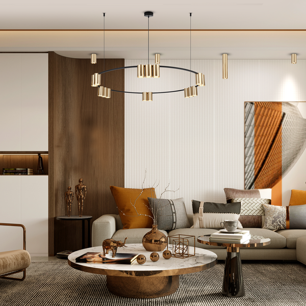 Lampa wisząca GENESIS BLACK GOLD 15xGU10 | Czarny złoty