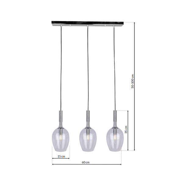 Stylowa lampa wisząca TANGO CLEAR ML6164